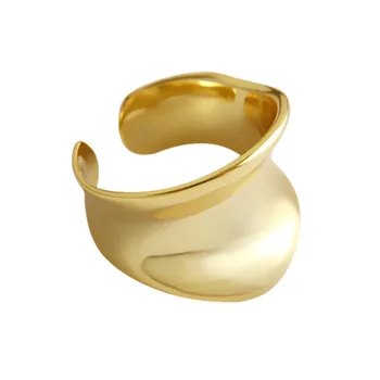 Unikalus Aukso Spalvos Nerūdijančio Plieno Žiedas Paprasta Atidaryti Žiedas Moterims 