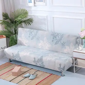 Universalus Armless Sofa-Lova Padengti Lankstymo Šiuolaikinės Sėdynių Užvalkalai Ruožas Apima Pigūs Sofos Raštas Elastinga Spandex Dekoro Dangtis