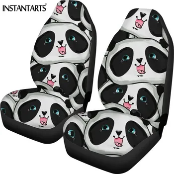 Universalus Priekinės Sėdynės Apima Automobilio Sėdynių Apsaugos Mielas Gyvūnų Panda Juoda Auto Vidų Lapas Reikmenys Dauguma Automobilių,Sedanas,VISUREIGIS