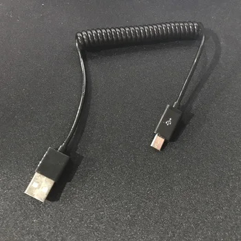 Universalus USB 2.0 duomenų įkrovimo kabelis, laidas Juodas/baltas ABS Pavasario plėtra twist linija V8 prietaiso mobilieji telefonai