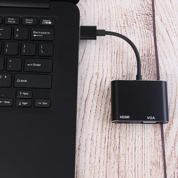 USB 3.0 HDMI VGA 1080P HD Adapterį Conveninently Paprastas Montavimas 2 in 1 Hub Konverteris, skirtas Mac OS Projektorius