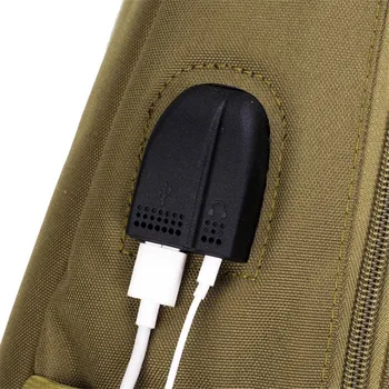 USB Įkrovimo Lauko paslėpti Karinę Taktiką, kuprinės, Patogus, atsparus Vandeniui Didelės Talpos Kelionėse Kempingas Medžioklės Krepšys