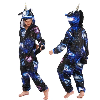 Vaikai Kigurumi Gyvūnų Pižama Rinkiniai Žiemos Berniukų, Mergaičių Animacinių Filmų Sleepwear Vienaragis Pižama Unicornio Rainbow Star Vienaragis Pižama