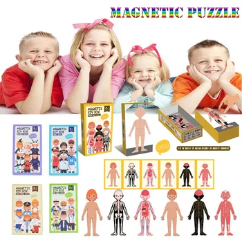 Vaikų Magnetinė Piešimo Lenta Magnetinis Žaislas Puzzle Žaidimai Montessori Švietimo Žaislai Berniukams ir Mergaitėms, Vaikams Dėlionės