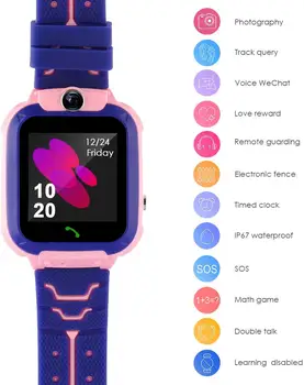 Vaikų Smart Žiūrėti SOS Relógio inteligente Smartwatch Vaikams Su Sim Kortele atspari Vandeniui IP67 Vaikams Dovanų, Skirtų 