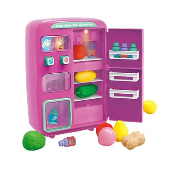 Vaikų Žaislai Modeliavimas Dvigubas Šaldytuvas automatas Virtuvės Maisto Žaislas Žaisti Mini Namas Mergaičių Žaislai su Šviesos, Garso