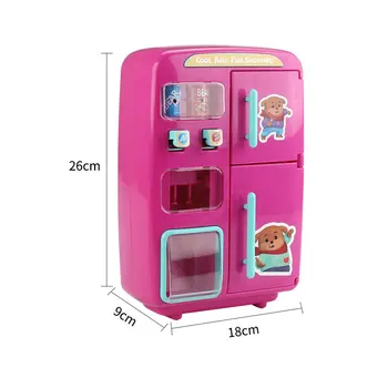 Vaikų Žaislai Modeliavimas Dvigubas Šaldytuvas automatas Virtuvės Maisto Žaislas Žaisti Mini Namas Mergaičių Žaislai su Šviesos, Garso