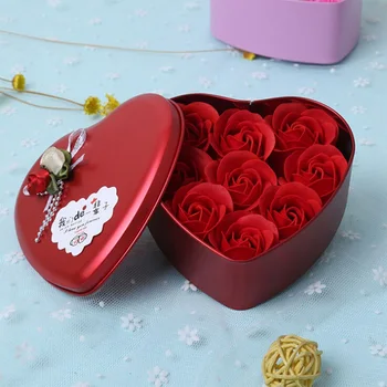 Valentino Dieną Kvepalai Rožės Gėlių+ Geležies Laikymo Dėžutė Dovana Gimtadienio, Jubiliejaus Dovanos, Dirbtinės Gėlės, Vestuvių