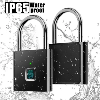 Vandeniui atsparus pirštų Atspaudų Smart Užraktas Keyless Spynos, Durų Langelį Maišelį USB Įkrovimo Užraktas SP99