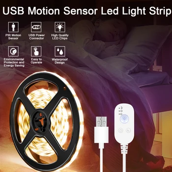 Vandeniui LED Juostos Šviesos USB LED TV Judesio Jutiklio foninio Apšvietimo LED Lempa, Lanksčios Juostelės Žibintai Spinta Laiptai, Apšvietimas, Apdaila