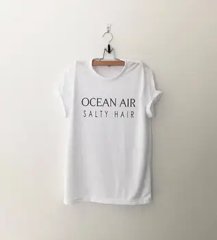 Vandenyno oro sūrus plaukų marškinėlius tumblr grafinis tee moterims instagram marškinėliai su priežodžiai paauglių paauglys dovana moterims t-shirts-D535