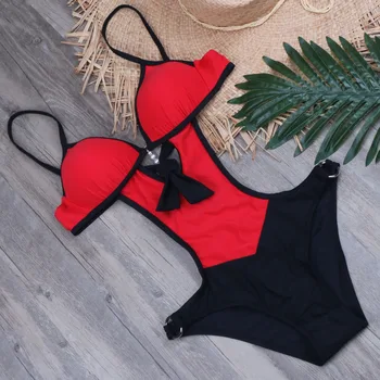 Vasaros Seksualus Monokini vientisi maudymosi kostiumėlį Moteris Backless Push Up maudymosi Kostiumėliai, Aukštos Supjaustyti Bikinis 2019 Plaukimo Kostiumas Paplūdimio Bodysuit XL