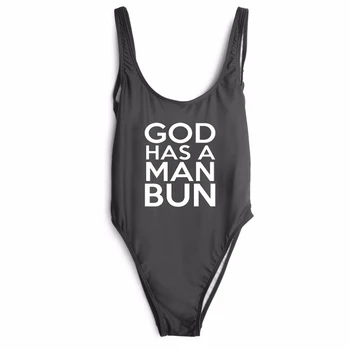 Vasaros sytle vienas gabalas Dievas Vyras Bun maudymosi kostiumėliai, bodysuits paplūdimio seksualus aukštos sumažinti bodysuits maudymosi kostiumą Jumpsuits moterims