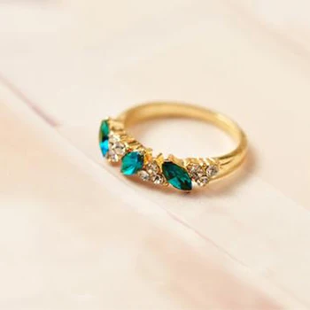Versija Papuošalai Retro Smaragdas Žiedas Saldus Flash Deimanto Žiedas Moterų Žiedas Japonijos ir korėjos rodomuoju Pirštu Apdailos Uodega Žiedas