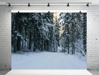 VinylBDS Žiemos Miško Fotografijos Fone Snieguotas Foto Studija Fone Fotografijos Medvilnės Vaikų Sniego Fone