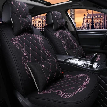 Visiška linų pluošto automobilių sėdynės padengti automobilių sėdynės apima Kia k900quoris sportage mohave borrego sorento kx7 venga