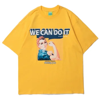 Vyrai Laišką Plakatas Print T Shirt Unisex HipHop Atsitiktinis Trumpas Rankovėmis Tee Marškinėliai 2021 M. Vasarą, O-Kaklo Tshirts Medvilnės Viršūnes Tees