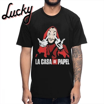 Vyras Marškinėliai La Casa De Papel Paco Tous Minkštas Mados Klasikinis Turas Kaklo Animacinių Filmų Spausdinti Trumpas Rankovės