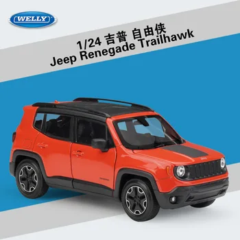 WELLY 1:24 Jeep Renegade Trailhawk VISUREIGIS Lydinio Prabangios Diecast Traukti Atgal, Automobilių Modelį Žaislas Surinkimo Kalėdų Dovana