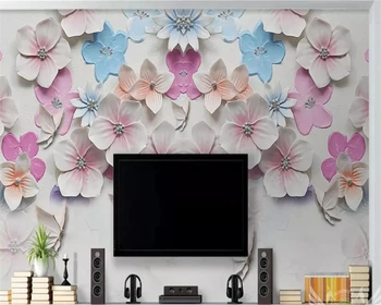 Wellyu Užsakymą tapetai 3d freskos papel de sumalti foto freskos naujas Kinijos persikų stereo reljefo TV fono sienos dokumentų namų dekoro