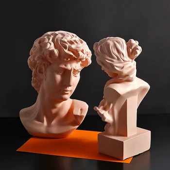 WU CHEN ILGAI Venera Krūtinė Meno Skulptūra Dervos Amatų Namų Apdaila Gipso David Michelangelo Buonarroti Statula Medžiagos R4377