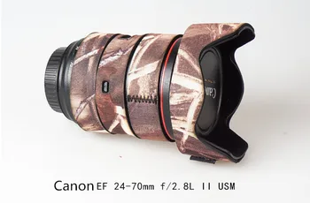 XCOAT akmens Canon 24-70 f/2.8 L II USM objektyvas kortelės ginklą padengti kamufliažas silikono objektyvas guma apsauginė įvorė