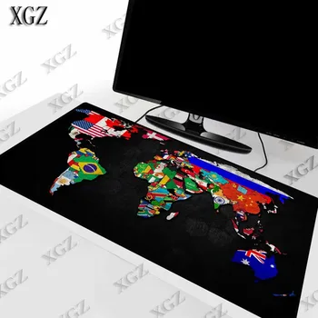 XGZ Žaidimų Pelės Mygtukai Didelis Gamer Didelis Kilimėlis Kompiuterio padas Guminis Pasaulio Žemėlapyje Mause Žaidimas Klaviatūros Stalas XXL