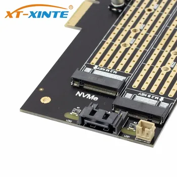 XT-XINTE SK7 M. 2 NVMe SSD NGFF, kad PCIE X4 Riser Card Adapteris M Mygtukas B MYGTUKAS Dual Interface card Paramos PCI Express3.0