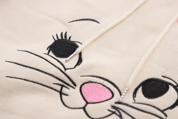 YUPINCIAGA moteriški Megztiniai su gobtuvu 2019 m. rudenį, žiemą naujas sutirštės plius aksomo Puloveris Femme Animaciją Kačių Siuvinėjimo Hoodies