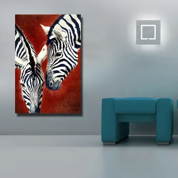 Į laest handpainted Abstrakčiai gyvūnų 2 zebrai Naftos Tapyba ant Drobės, Sienos menas Nuotraukas, Kambario, namo Apdaila, be Rėmelio