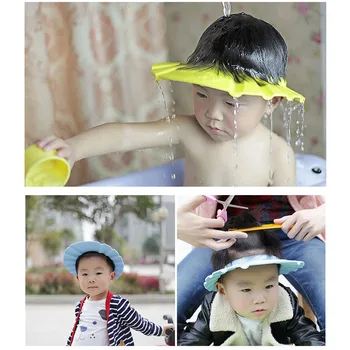 Šampūnas Bžūp Minkštas kūdikio dušas priemonės, šampūno kepurės reguliuojamas plaukų plovimo kepurė su ausų apsauga kūdikio, vaikiška vonios reikmenys