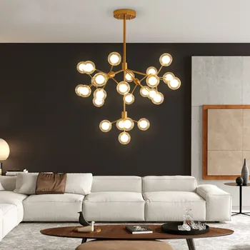 Šiaurės kambarį led šviestuvo modernus minimalistinis namų miegamojo puošmena lempos šviesos prabanga G4 stiklo kamuolys liustra apšvietimo