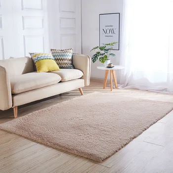 Šiaurės stiliaus ilgi plaukai kilimų miegamojo lovos kilimėlis Sutirštės plauti šilko plaukų neslidus kilimas kambarį kavos staliukas antklodė