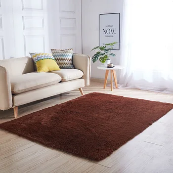 Šiaurės stiliaus ilgi plaukai kilimų miegamojo lovos kilimėlis Sutirštės plauti šilko plaukų neslidus kilimas kambarį kavos staliukas antklodė