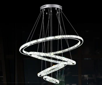 Šiuolaikinės kristalų žiedo 4 LED Kristalų Liustra 58W Šviesos Lempos restoranas Cristal Blizgesio Šviestuvais, Apšvietimo Pakabukas Kabo