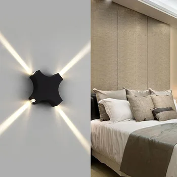 Šiuolaikinės Šviečia ant visų šonų LED siena lempos, vidaus ir lauko, miegamojo kambarį koridoriaus praėjimo palėpės sienos sconce aliuminio rungtynių