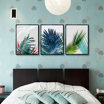 Šiuolaikinės Žalia Atogrąžų Augalų Lapai plakatus spausdina drobės, paveikslai, sienos meno kambarį dekoro kambarių estetinio Apipavidalinimo
