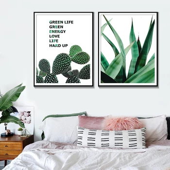 Žalioji Gyvenimas Sienos Menas, Plakatų Ir Grafikos Botanikos Kaktusų Šiuolaikinės Akvarelės Namų Puošybai Minimalistinę Tapybos Drobės