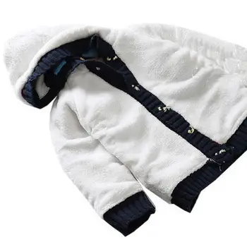 Žiemos Berniuko Drabužių Rudens Jaunikliai Megztinis Medvilnės Baby Girl Megztinis su Gobtuvu megzti paltai berniukai sutirštės Megztiniai