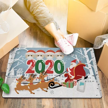 Žiemos Dekoratyvinis Doormats 2020 Santa Claus Sveiki Grindų Kilimėliai Namų Patalpų Lauko Apdailos J8