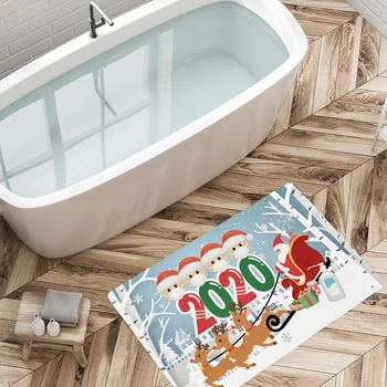 Žiemos Dekoratyvinis Doormats 2020 Santa Claus Sveiki Grindų Kilimėliai Namų Patalpų Lauko Apdailos J8