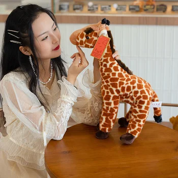 Žirafa Pliušinis Žaislas Įdaryti Modeliavimas Gyvūnų Lėlės ir Pagalvės prieš Miegą Pal žaidimų Kambarys Dekoro Vaikų Playset J8
