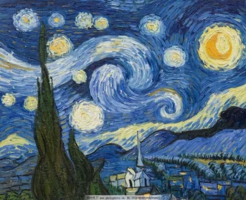 Žvaigždėtą Naktį Tapybos Vincent Van Gogh Atgaminti Kūrinį Parduodamas Dažytos Mūsų Talentingų Menininkų Lašas laivybos