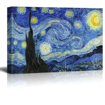 Žvaigždėtą Naktį Tapybos Vincent Van Gogh Atgaminti Kūrinį Parduodamas Dažytos Mūsų Talentingų Menininkų Lašas laivybos